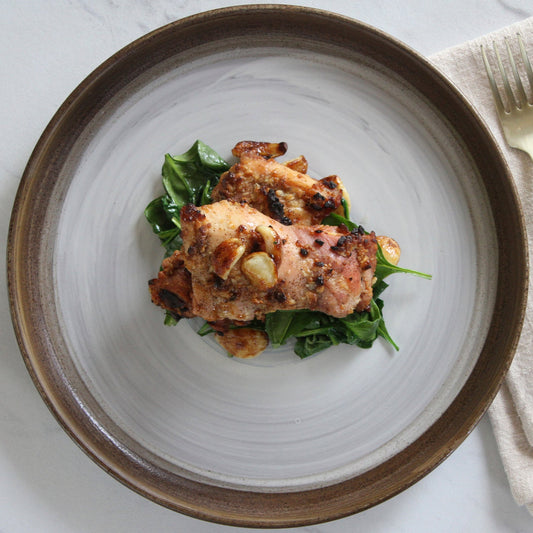 Garlicky Greek Chicken with Spinach - Pete's Real Food